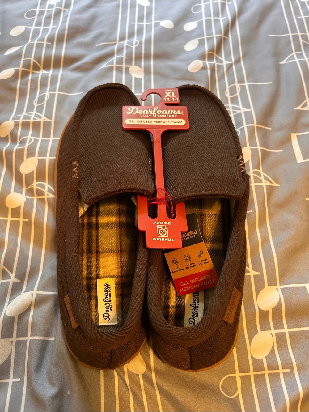 dearfoams Brown Men's Slip-On Memory Foam Loafers